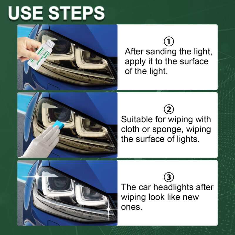 Car Headlight Cleaner Polish – Renew Scratches, Yellowing Fast | Safe Formula - Image 5