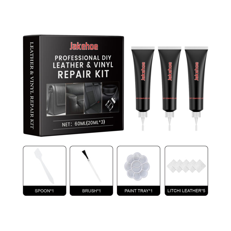 Car interior leather repair kit for fixing cracks scratches safe fast acting cream