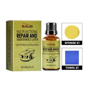 Car interior plastic repair coating kit for restoring worn surfaces