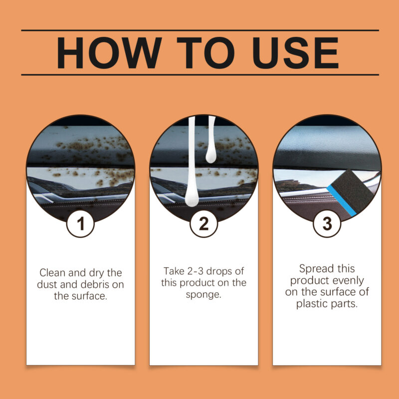 Car Interior Plastic Retreader: Fast-Acting, Surface-Safe Cleaner for Blackening & Brightening - Image 6