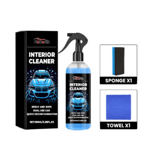 Multi-purpose car interior roof cleaner with fast-acting safe fabric formula
