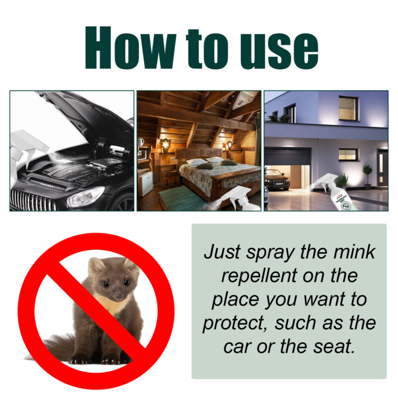 Car Mink Repellent Spray: Engine Compartment Rodent Deterrent, Safe & Effective - Image 6