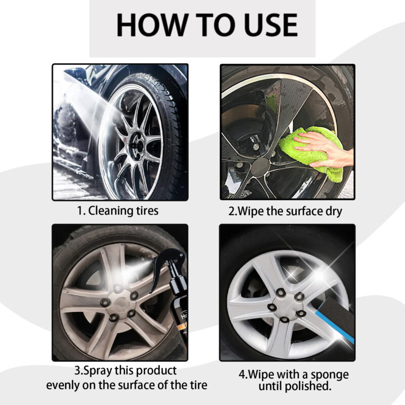 Car Tire Cleaner & Brightener: Protective Formula for Durable Maintenance – Homonth - Image 6