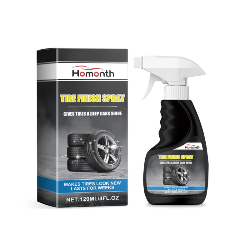 Car tire gloss spray fast-acting cleaner for tires and plastics