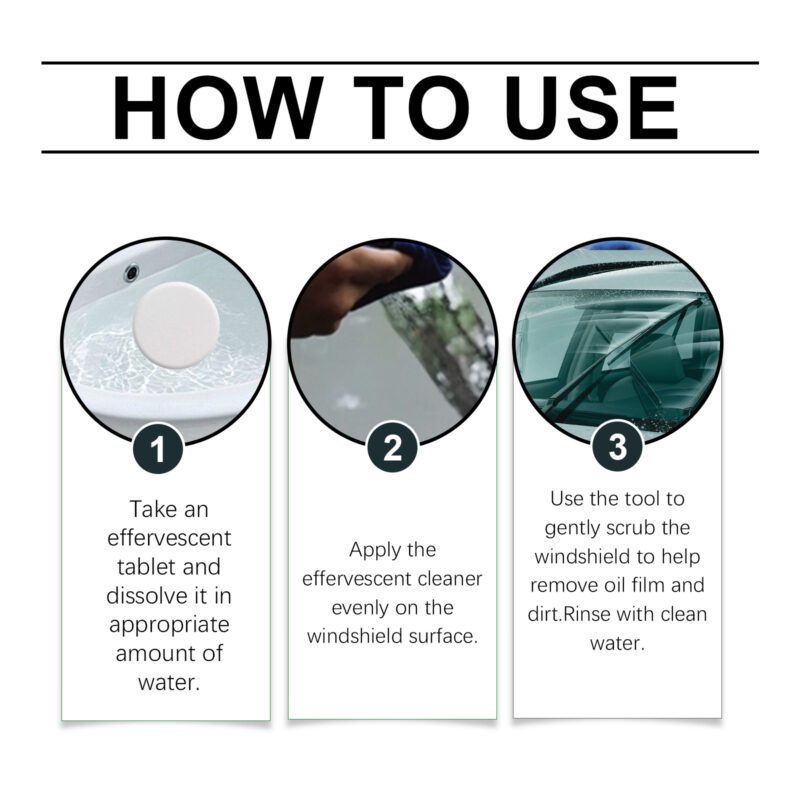 Car Windshield Oil Film Cleaner: Fast-Acting Effervescent Tablet, Safe Formula - Image 6