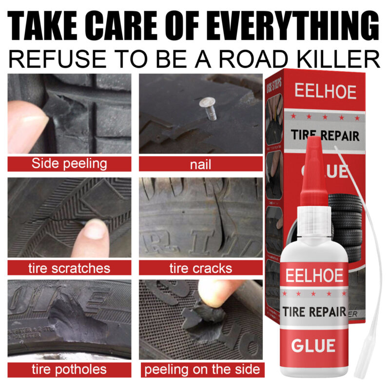 EELHOE Fast-Acting Tire Repair Glue – Fix Cracks, Sidewall Scratches, Strong Bond - Image 4