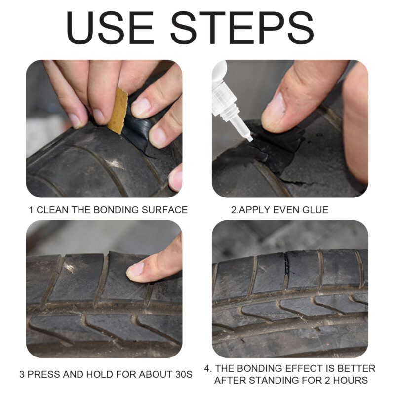 EELHOE Fast-Acting Tire Repair Glue – Fix Cracks, Sidewall Scratches, Strong Bond - Image 5