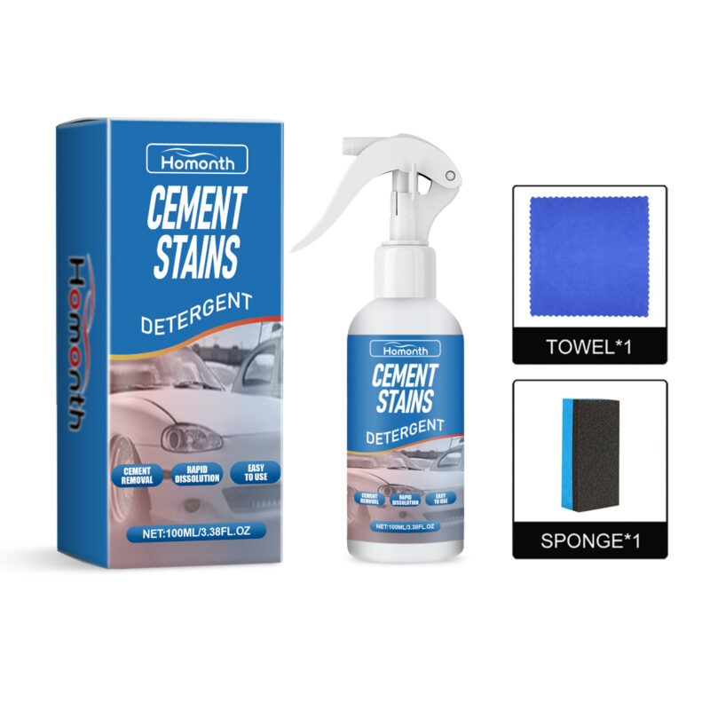Fast-acting car cement cleaner for stubborn stain removal