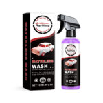 Fast-acting car cleaner and tire brightener multi-purpose surface-safe formula bottle