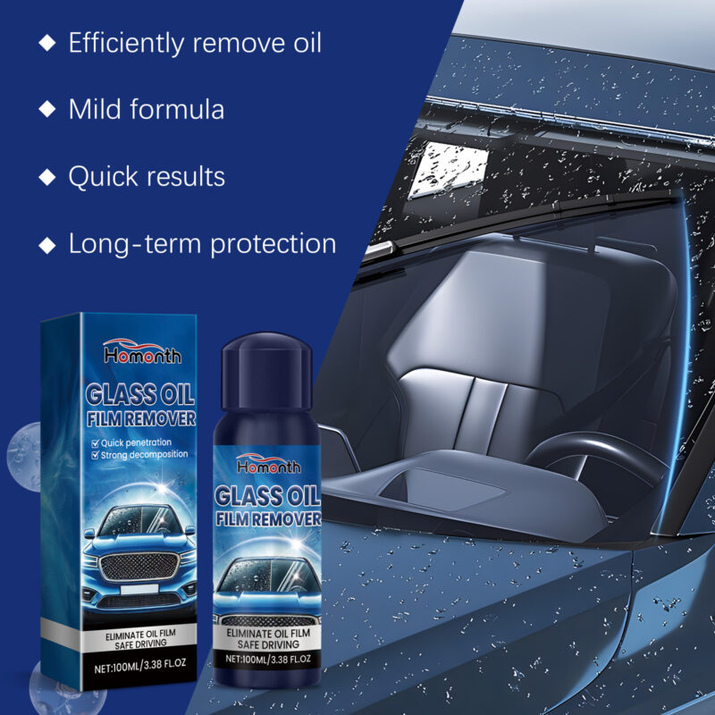 Fast-Acting Car Glass Cleaner: Oil Film Remover, Surface-Safe & Stain-Free - Image 4