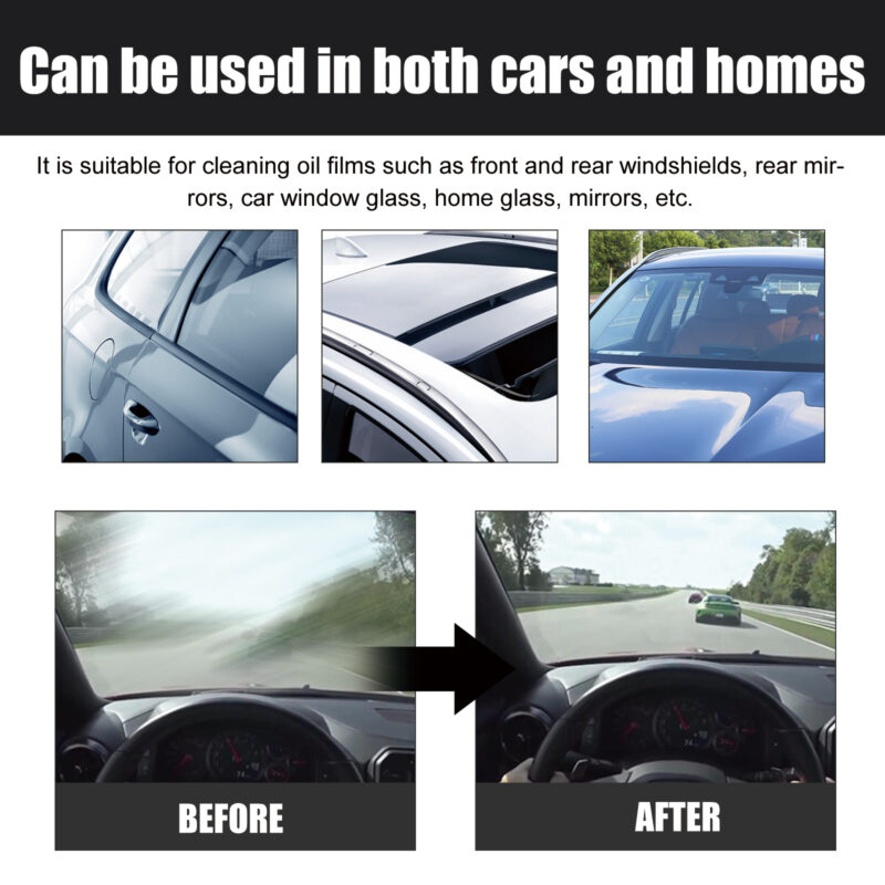 Fast-Acting Car Glass Cleaner | Oil Film Remover for Windshield & Stains – Safe & Effective - Image 3