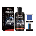Fast-acting car glass cleaner with waterproof windshield coating for clear visibility