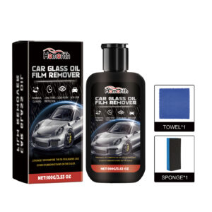 Fast-acting car glass cleaner with waterproof windshield coating for clear visibility