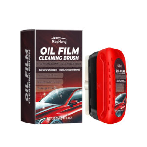 Fast-acting car glass cleaner for windshield decontamination and oil film removal