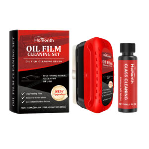 Fast-acting car glass oil film remover for clear windows