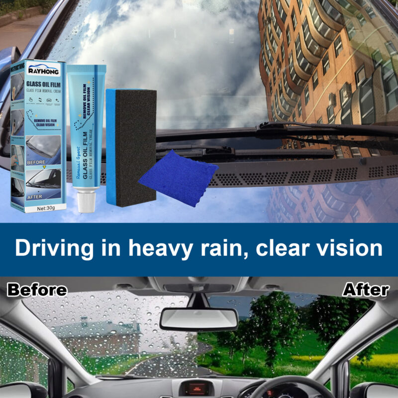 Fast-Acting Car Glass Oil Film Remover – Windshield Cleaner, Safe for Surfaces - Image 4