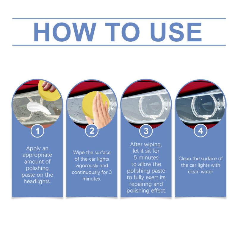 Fast-Acting Car Headlight Cleaner & Polishing Cream – Yellowing Remover, Surface-Safe - Image 6