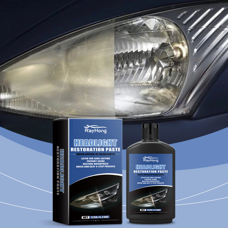 Fast-Acting Car Headlight Cleaner & Polishing Cream – Yellowing Remover, Surface-Safe - Image 2