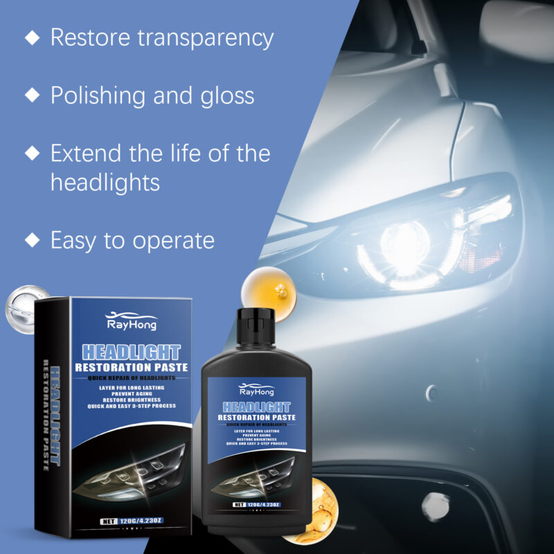 Fast-Acting Car Headlight Cleaner & Polishing Cream – Yellowing Remover, Surface-Safe - Image 3