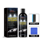 Fast-acting car headlight cleaner removes yellowing from headlights