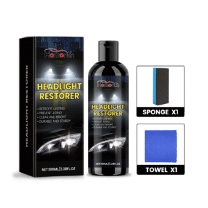 Fast-acting car headlight cleaner removes yellowing from headlights