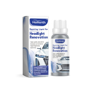 Fast-acting car headlight cleaner repairing cloudy headlights with surface-safe brightener fluid