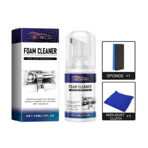 Fast-acting car interior cleaner for deep cleaning upholstery and surfaces