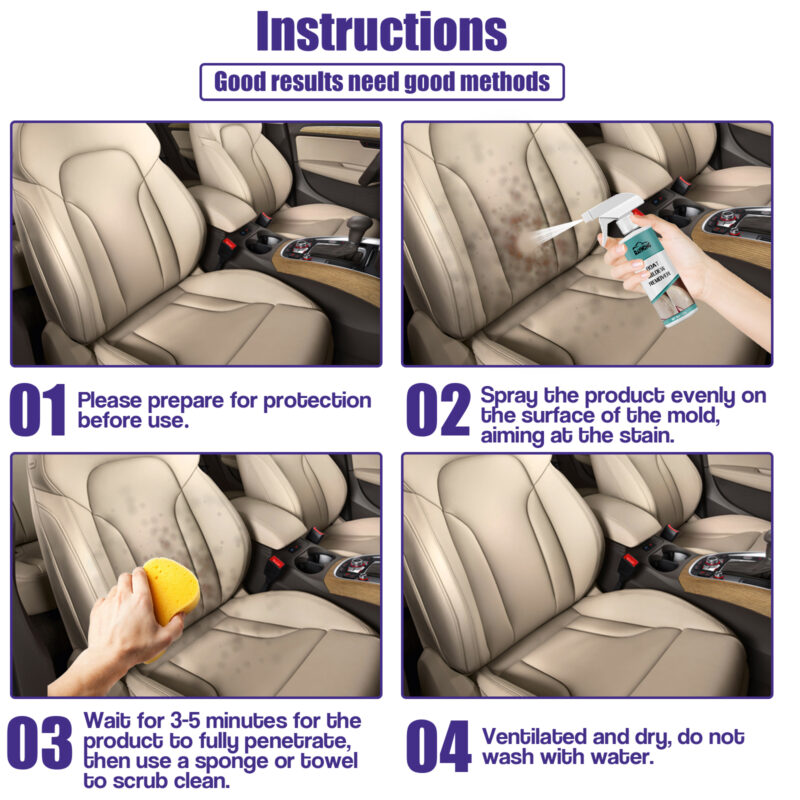 Fast-Acting Car Interior Mildew Remover – Safe for Leather, Multi-Purpose Cleaner - Image 5