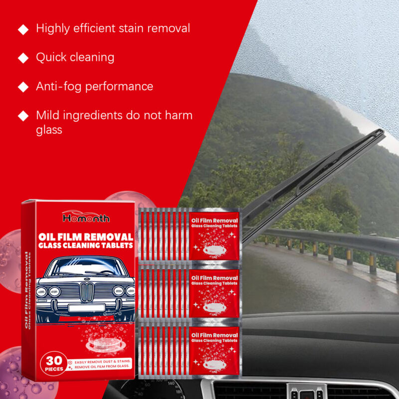 Fast-Acting Car Oil Film Cleaner Sheet – Window Glass & Rain Fog Prevention, Surface-Safe - Image 4