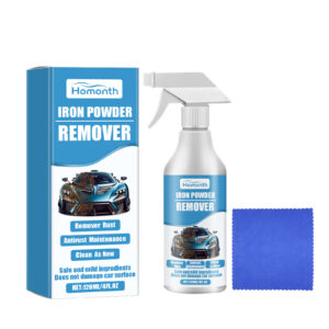 Fast-acting car rust remover and iron powder remover with surface-safe formula