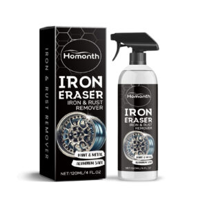 Fast-acting car rust remover for quick rust removal on metal surfaces