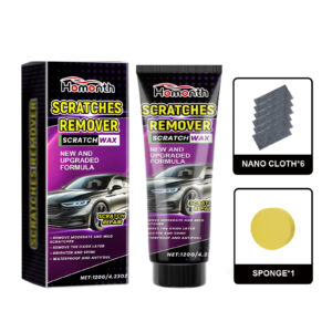 Fast-acting car scratch remover for safe paint care on multi-purpose vehicles