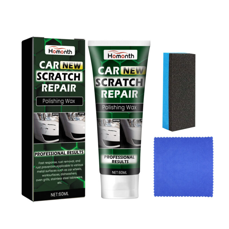 Fast-acting car scratch repair cream safe for interior and exterior surfaces