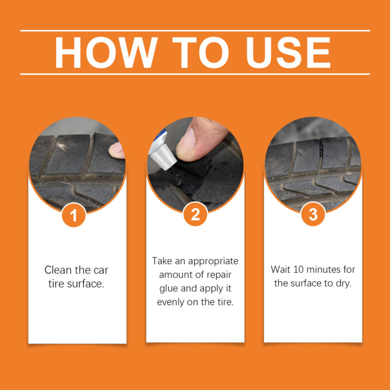 Fast-Acting Car Tire Repair Adhesive: Fix Cracks & Scratches Safely - Image 6