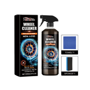Fast-acting car wheel cleaner surface-safe for effective tire maintenance