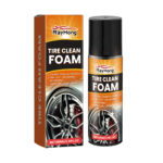 Fast-acting car wheel cleaner for tire and rim decontamination