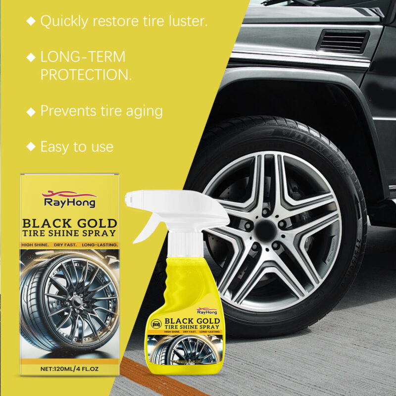 Fast-Acting Car Wheel Cleaner & Tire Shine Spray – Protective Coating, Safe for Surfaces - Image 3