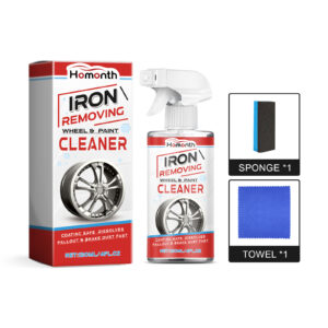 Fast-acting car wheel rust remover and tire rim cleaner with safe protective formula