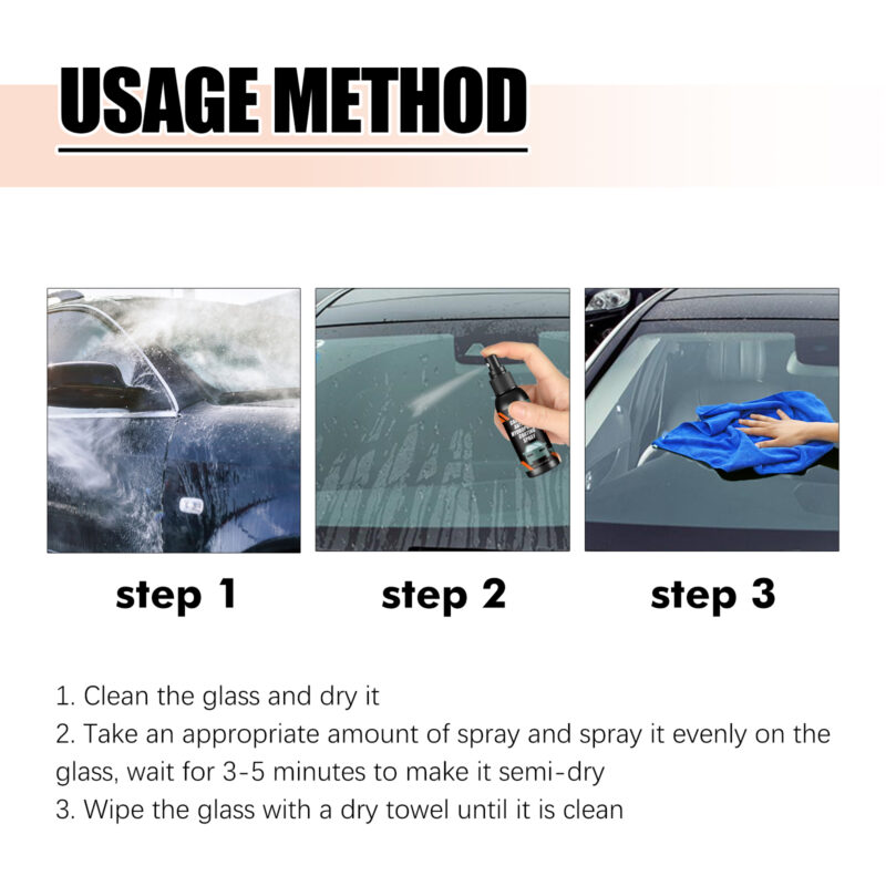 Fast-Acting Car Windshield Anti-Fog Hydrophobic Spray – Rearview Mirror Cleaner, Surface-Safe - Image 6