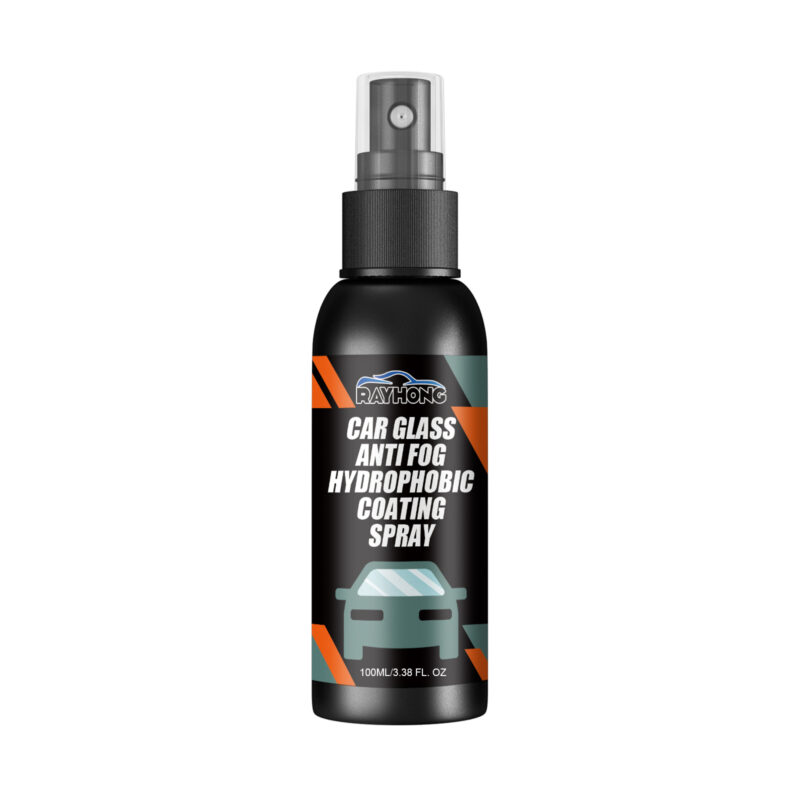 Fast-acting car windshield anti-fog hydrophobic spray for clear visibility