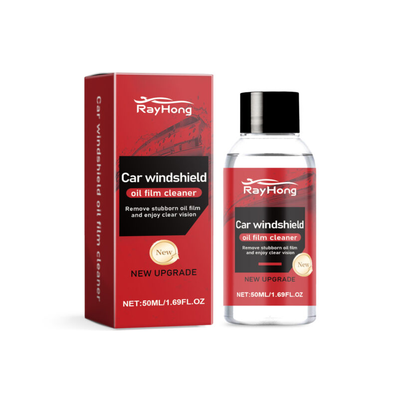 Fast-acting car windshield oil film cleaner for clear vision