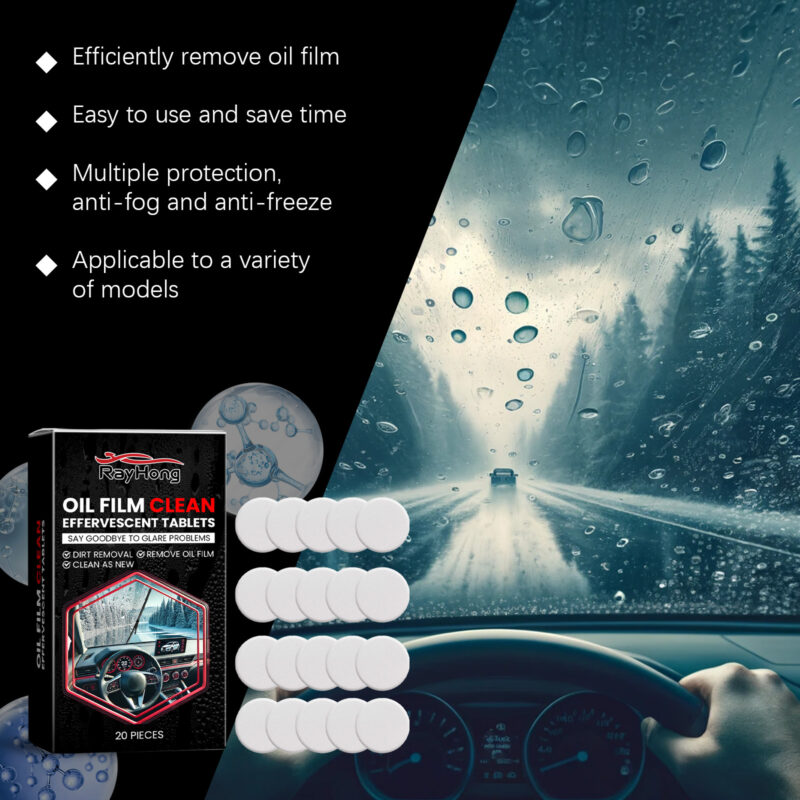 Fast-Acting Car Windshield Oil Film Remover Tablet – Safe, Clear Vision - Image 3