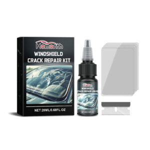 Fast-acting car windshield repair kit for fixing cracks and scratches safely