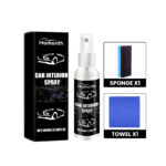 Fast-acting multi-purpose car interior cleaner spray for quick deep decontamination