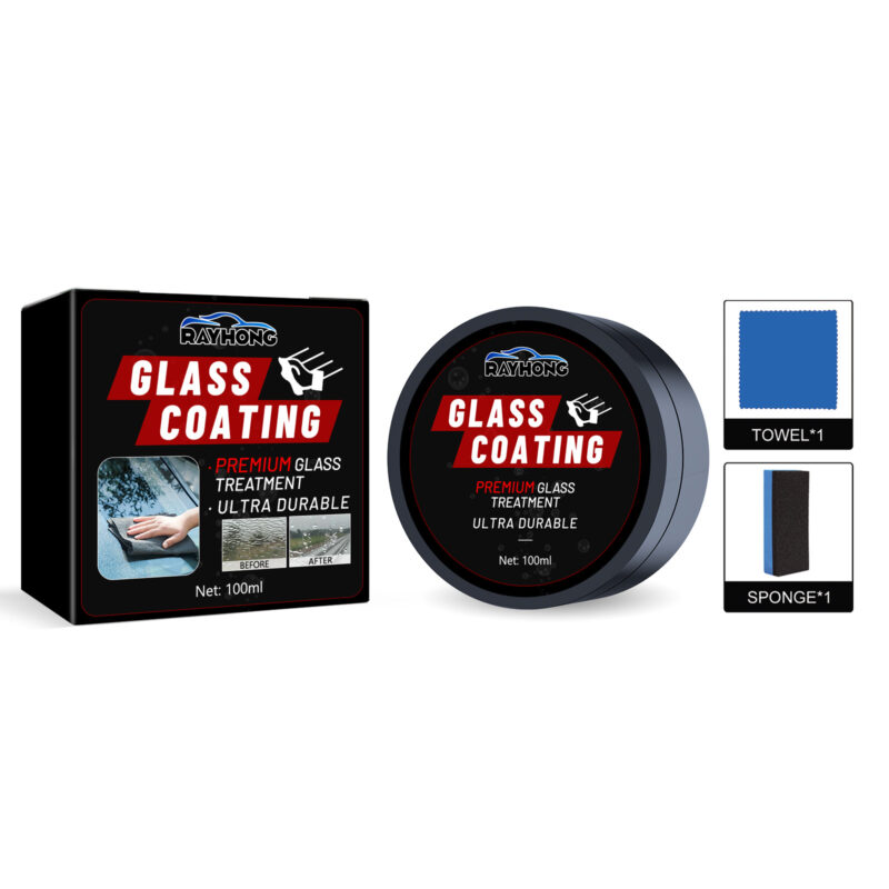 Fast-acting rainproof windshield coating for clear car glass protection