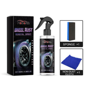 Fast-acting surface-safe car wheel rust remover spray for effective rust removal