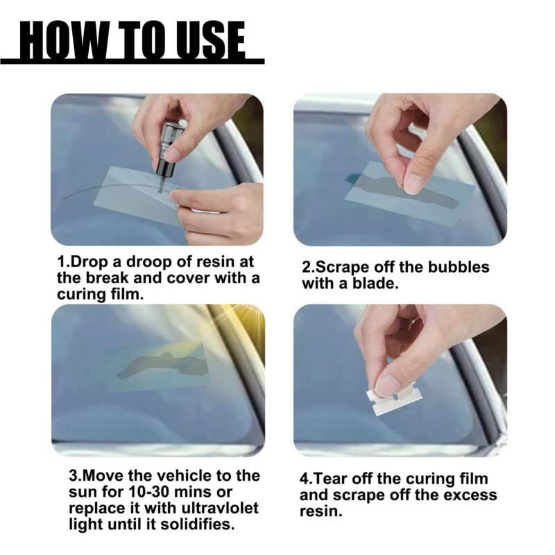 Fast-Acting Windshield Crack Repair Fluid | Car Windshield Repair, Surface-Safe Formula - Image 5