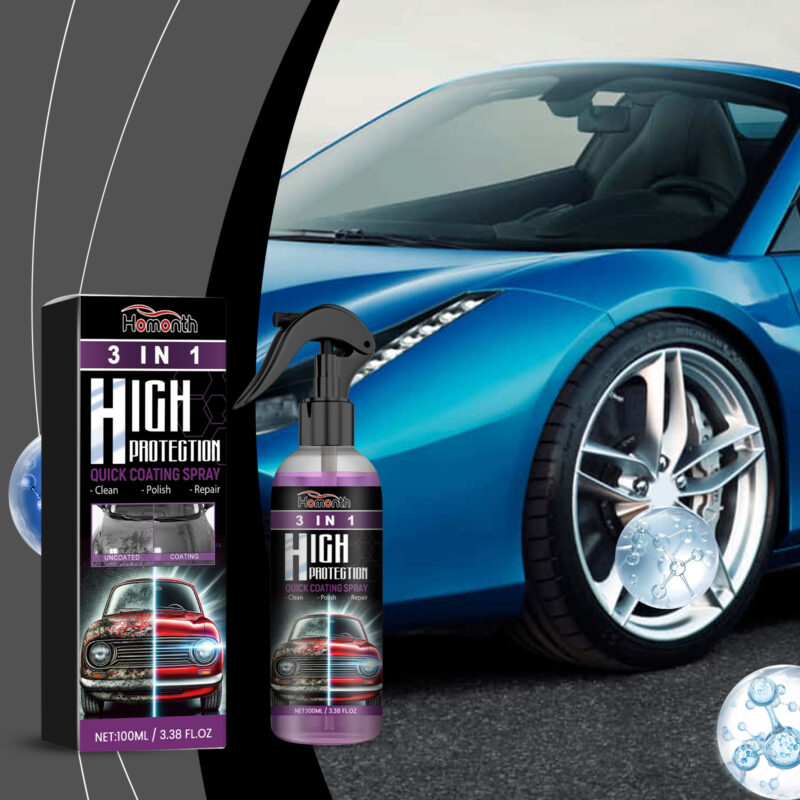 HOMONTH 3-in-1 Car Paint Cleaner: Fast-Acting Protective Spray, Long-Lasting Shine - Image 2