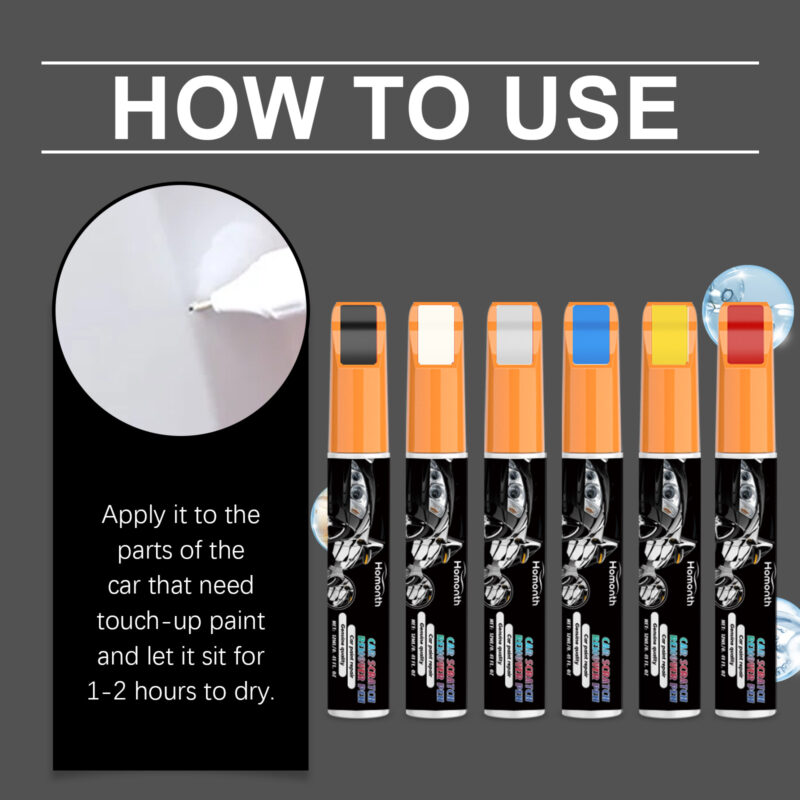 Homonth 6-Color Car Scratch Repair Paint Pen – Fast-Acting, Surface-Safe Multi-Purpose Kit - Image 6