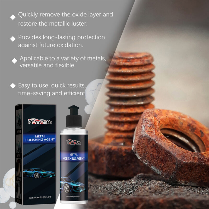 Homonth Auto Metal Polish: Fast-Acting Rust Remover, Protective Formula for Car Metal - Image 4